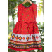 Red Printed Cotton Kids Dress (KR1197)